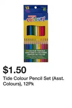 Dollarama Tide Colour Pencil Set (Asst. Colours), 12Pk offer