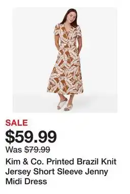 TSC Stores Kim & Co. Printed Brazil Knit Jersey Short Sleeve Jenny Midi Dress offer