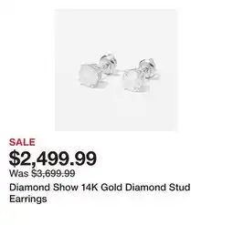 TSC Stores Diamond Show 14K Gold Diamond Stud Earrings offer