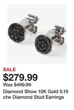 TSC Stores Diamond Show 10K Gold 0.15 ctw Diamond Stud Earrings offer