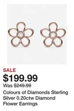 TSC Stores Colours of Diamonds Sterling Silver 0.20ctw Diamond Flower Earrings offer