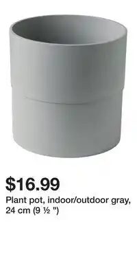 IKEA Plant pot, indoor/outdoor gray, 24 cm (9 ½ ) offer