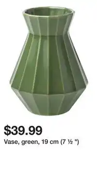 IKEA Vase, green, 19 cm (7 ½ ) offer