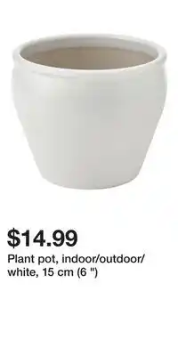IKEA Plant pot, indoor/outdoor/white, 15 cm (6 ) offer