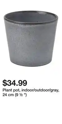 IKEA Plant pot, indoor/outdoor/gray, 24 cm (9 ½ ) offer