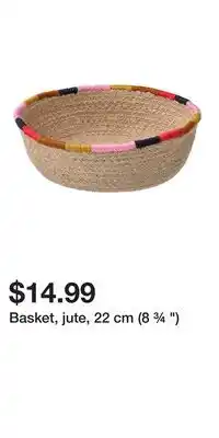 IKEA Basket, jute, 22 cm (8 ¾ ) offer