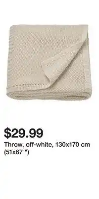 IKEA Throw, off-white, 130x170 cm (51x67 ) offer