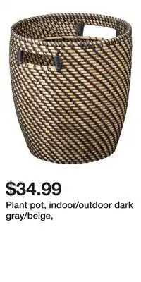 IKEA Plant pot, indoor/outdoor dark gray/beige offer