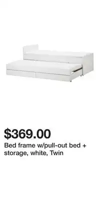 IKEA Bed frame w/pull-out bed + storage, white, Twin offer