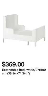 IKEA Extendable bed, white, 97x190 cm (38 1/4x74 3/4 ) offer