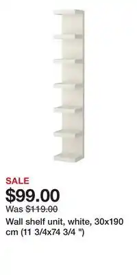 IKEA Wall shelf unit, white, 30x190 cm (11 3/4x74 3/4 ) offer