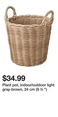 IKEA Plant pot, indoor/outdoor light gray-brown, 24 cm (9 ½ ) offer