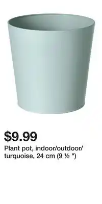 IKEA Plant pot, indoor/outdoor/turquoise, 24 cm (9 ½ ) offer