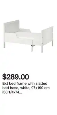 IKEA Ext bed frame with slatted bed base, white, 97x190 cm (38 1/4x74 3/4 ) offer