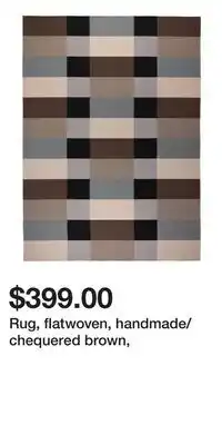 IKEA Rug, flatwoven, handmade/chequered brown offer