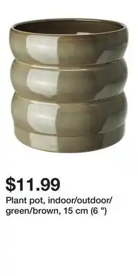IKEA Plant pot, indoor/outdoor/green/brown, 15 cm (6 ) offer