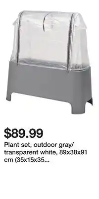 IKEA Plant set, outdoor gray/transparent white, 89x38x91 cm (35x15x35 7/8 ) offer