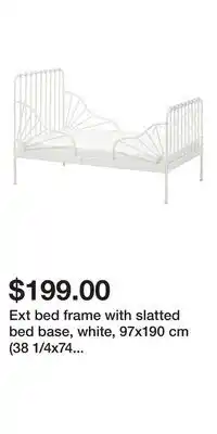 IKEA Ext bed frame with slatted bed base, white, 97x190 cm (38 1/4x74 3/4 ) offer