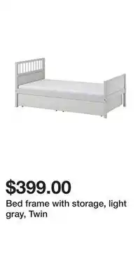 IKEA Bed frame with storage, light gray, Twin offer