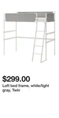 IKEA Loft bed frame, white/light gray, Twin offer