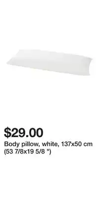 IKEA Body pillow, white, 137x50 cm (53 7/8x19 5/8 ) offer