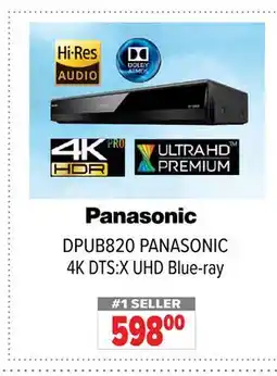 2001 Audio Video DPUB820 PANASONIC 4K DTS:X UHD Blue-ray offer