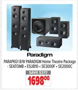 2001 Audio Video PARAPKG1 B/W PARADIGM Home Theatre Package offer