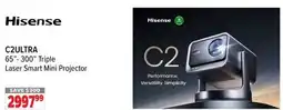2001 Audio Video C2ULTRA Hisense 65-300 Triple Laser Smart Mini Projector offer