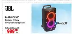 2001 Audio Video PARTYBOX520 JBL Portable Battery Powered Party Speaker offer