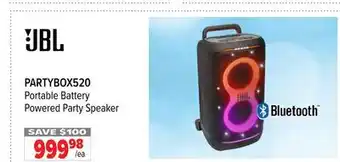 2001 Audio Video PARTYBOX520 JBL Portable Battery Powered Party Speaker offer