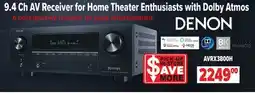 2001 Audio Video AVRX3800H DENON 9.4 Ch AV Receiver for Home Theater Enthusiasts with Dolby Atmos offer