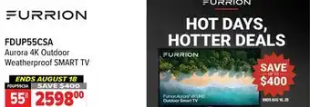 2001 Audio Video FDUP55CSA FURRION 55 Aurora 4K Outdoor Weatherproof SMART TV offer