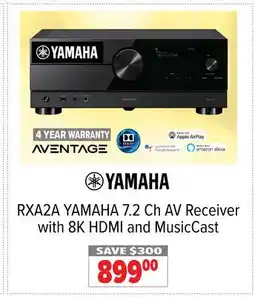 2001 Audio Video RXA2A YAMAHA 7.2 Ch AV Receiver with 8K HDMI and MusicCast offer