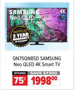 2001 Audio Video QN75QN85D SAMSUNG 75 Neo QLED 4K Smart TV offer
