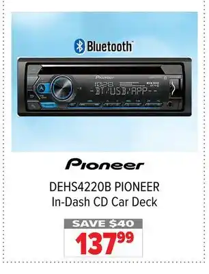 2001 Audio Video DEHS4220B PIONEER In-Dash CD Car Deck offer