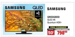 2001 Audio Video QN50Q80D SAMSUNG 50 QLED 4K Quantum HDR+ offer