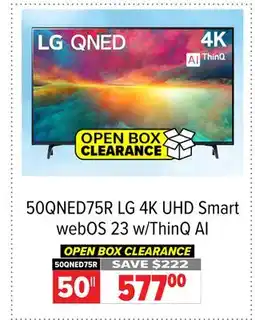 2001 Audio Video 50QNED75R LG 50 4K UHD Smart webOS 23 w/ThinQ AI offer