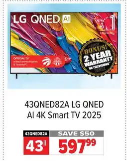 2001 Audio Video 43QNED82A 43 LG QNED AI 4K Smart TV 2025 offer
