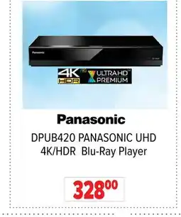 2001 Audio Video DPUB420 PANASONIC UHD 4K/HDR Blu-Ray Player offer