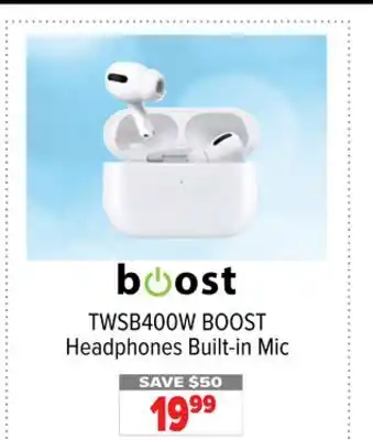 2001 Audio Video TWSB400W BOOST Headphones Built-in Mic offer
