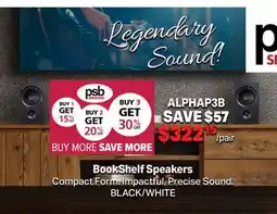 2001 Audio Video ALPHAP3B psb BookShelf Speakers offer