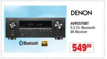 2001 Audio Video AVRS570BT DENON 5.2 Ch. Bluetooth 8K Receiver offer