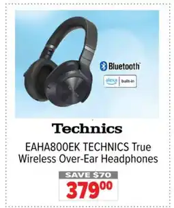 2001 Audio Video EAHA800EK TECHNICS True Wireless Over-Ear Headphones offer