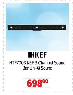 2001 Audio Video HTF7003 KEF 3 Channel Sound Bar Uni-Q Sound offer