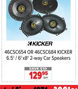 2001 Audio Video 46CSC654 OR 46CSC684 KICKER 6.5 / 6 x 8 2-way Car Speakers offer
