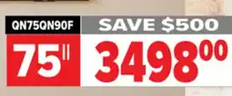 2001 Audio Video QN75QN90F SAMSUNG 75 Neo QLED 4K Vision AI Smart TV offer
