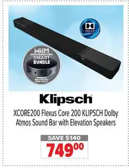 2001 Audio Video XCORE200 Flexus Core 200 KLIPSCH Dolby Atmos Sound Bar with Elevation Speakers offer
