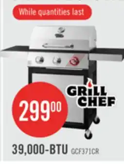 The Brick Grill Chef 39,000 BTU 3-Burner LP Gas BBQ - GCF371CRP offer