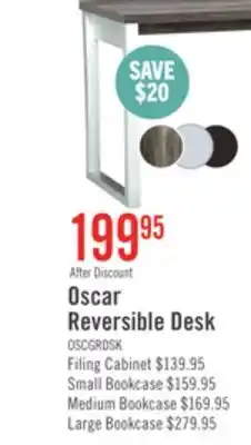 The Brick Oscar 47 Reversible Office Desk with Storage - Grey offer
