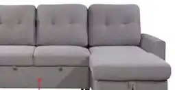 The Brick Carter 2-Piece Right-Facing Linen-Look Fabric Sleeper Sectional with Storage Chaise - Solis Grey offer